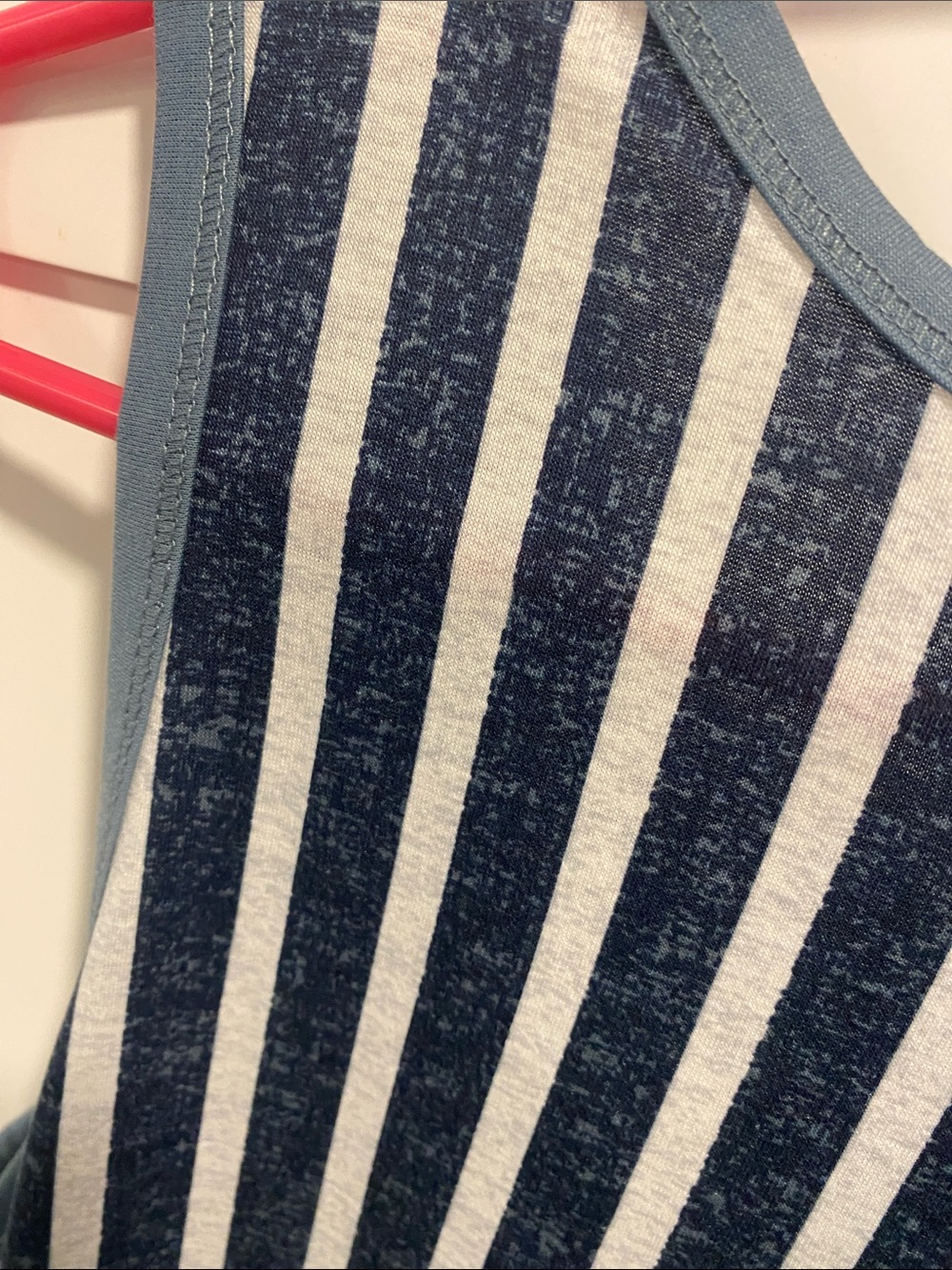 LuLaRoe navy and white striped sleeveless top - Picture 2 of 4
